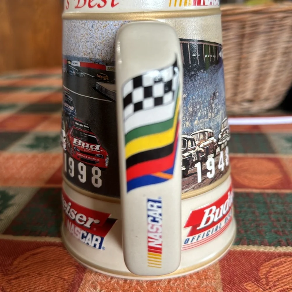 Budweiser NASCAR 50th Anniversary commemorative beer stein mug
